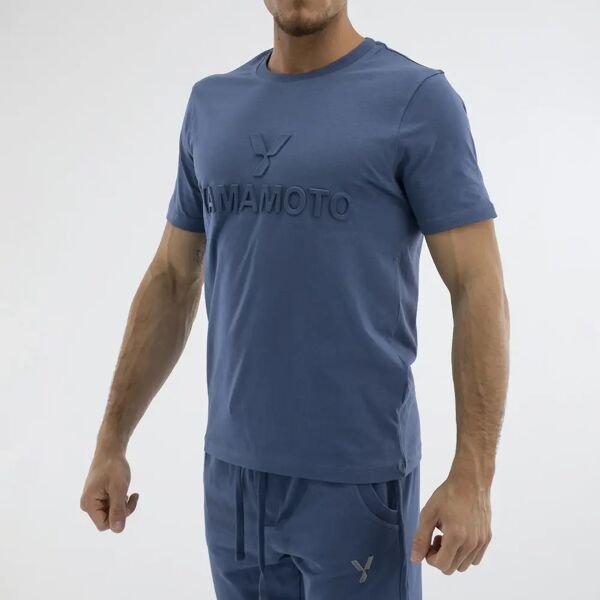 yamamoto outfit man t-shirt embossed colore: blu 