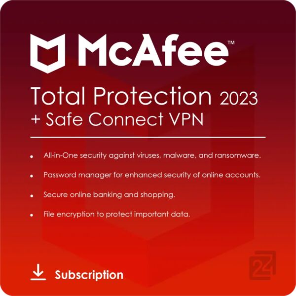 mcafee total protection with safe connect vpn 2024 10 dispositivi 1 anno