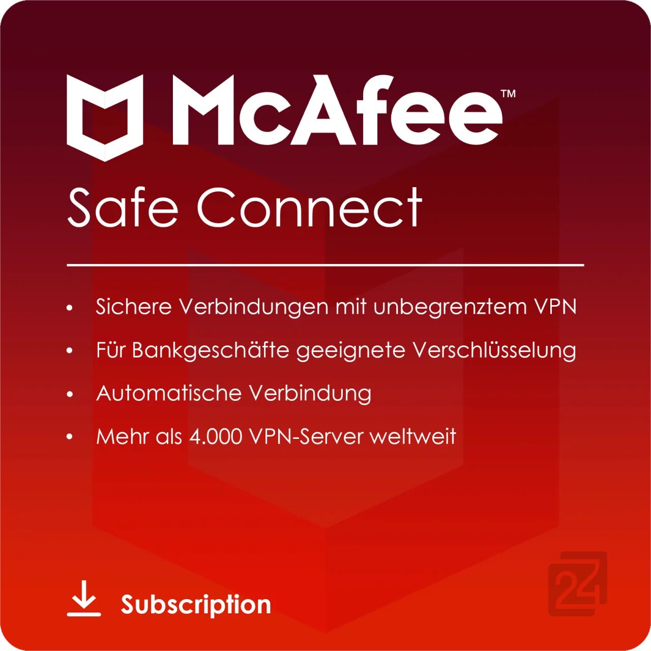 McAfee VPN Safe Connect 10 Dispositivi 2 Anni