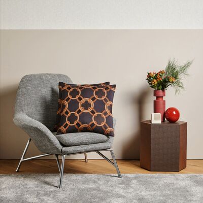 Frette Chains Cuscino Decorativo Black/Chestnut Quadrato50 Frette Chains Cuscino Decorativo Black/Chestnut Quadrato50