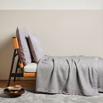 Frette Tuileries Coperta Milk/Slate Grey Misura Unica Frette Tuileries Coperta Milk/Slate Grey Misura Unica