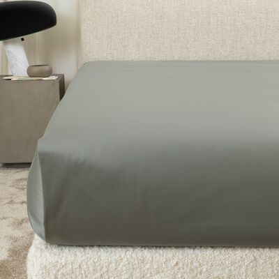 Frette Yarn Dyed Cotton Sateen Lenzuolo sotto Verdigris/Greige Matrimoniale Frette Yarn Dyed Cotton Sateen Lenzuolo sotto Verdigris/Greige Matrimoniale