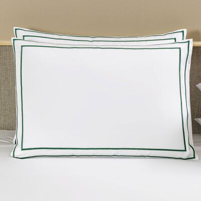 Frette Portrait Set Federe Bianco/Verde Oxford Frette Portrait Set Federe Bianco/Verde Oxford