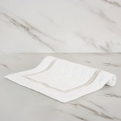 Frette Triplo Bourdon Tappeto Bianco/Savage Beige Tappeto Frette Triplo Bourdon Tappeto Bianco/Savage Beige Tappeto
