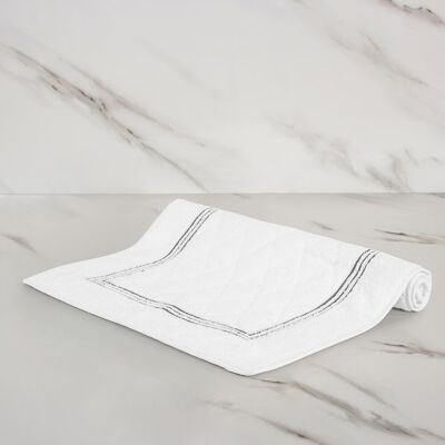 Frette Triplo Bourdon Tappeto Bianco/Grigio Tappeto Frette Triplo Bourdon Tappeto Bianco/Grigio Tappeto