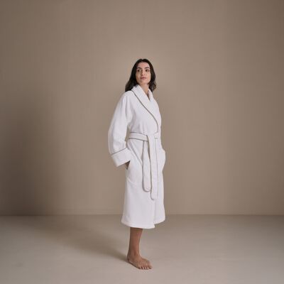 Frette Continental Accappatoio White/Licorice Extra Large Frette Continental Accappatoio White/Licorice Extra Large