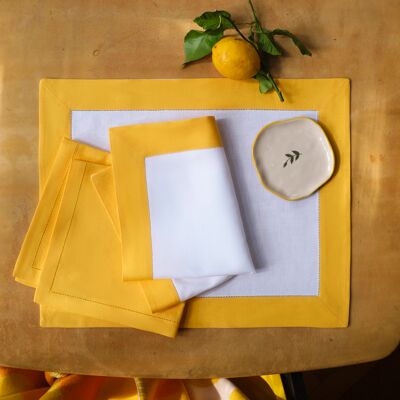 Frette Artistry Ajour Set da tavola White/Sunrise Yellow Taglia Unica Frette Artistry Ajour Set da tavola White/Sunrise Yellow Taglia Unica