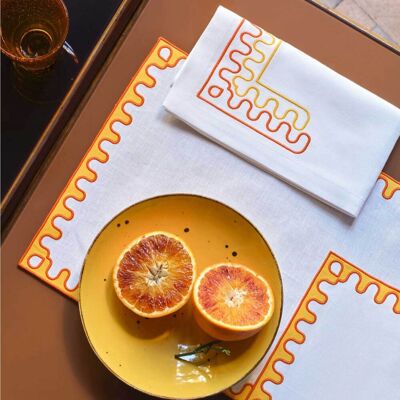 Frette Modernism Frame Set da tavola Bright Orange/Sunrise Yellow Taglia Unica Frette Modernism Frame Set da tavola Bright Orange/Sunrise Yellow Taglia Unica