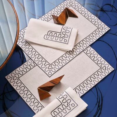 Frette Modernism Outline Set da tavola Acquamarina/Blue Taglia Unica Frette Modernism Outline Set da tavola Acquamarina/Blue Taglia Unica