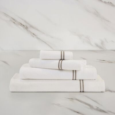 Frette Classic Asciugamano Ospite Bianco/Kaki Hand Towel Frette Classic Asciugamano Ospite Bianco/Kaki Hand Towel