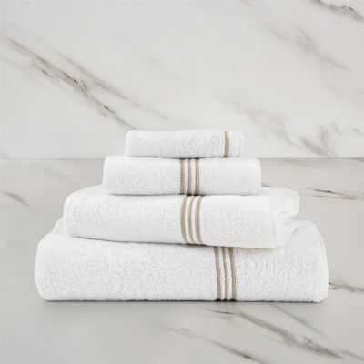 Frette Triplo Bourdon Asciugamano White/Savage Beige Asciugamano Frette Triplo Bourdon Asciugamano White/Savage Beige Asciugamano