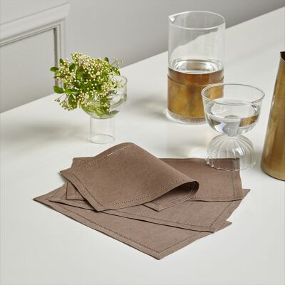 Frette Convivium Set Tovaglioli Dark Brown Misura Unica Frette Convivium Set Tovaglioli Dark Brown Misura Unica
