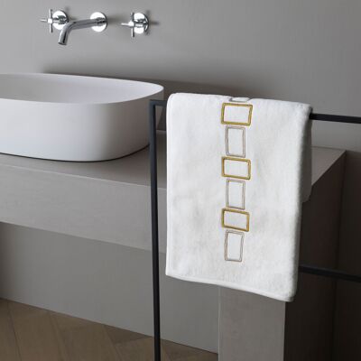 Frette Bold Bicolor Embroidery Asciugamano Savage Beige/Olive Asciugamano Frette Bold Bicolor Embroidery Asciugamano Savage Beige/Olive Asciugamano