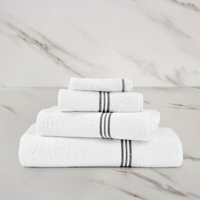 Frette Triplo Bourdon Asciugamano White/Grey Asciugamano Frette Triplo Bourdon Asciugamano White/Grey Asciugamano