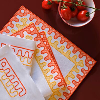 Frette Modernism Net Set da tavola Bright Orange/Sunrise Yellow Taglia Unica Frette Modernism Net Set da tavola Bright Orange/Sunrise Yellow Taglia Unica