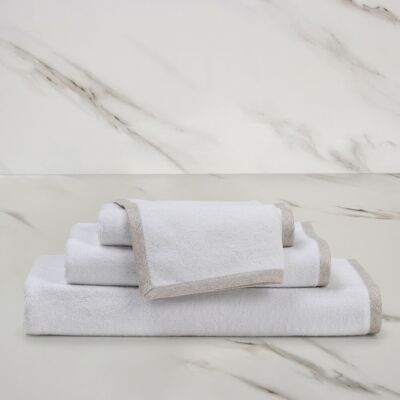 Frette Light Terry and Linen Crepe Lavetta Bianco Naturale Lavetta Frette Light Terry and Linen Crepe Lavetta Bianco Naturale Lavetta