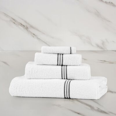 Frette Triplo Bourdon Telo Doccia Bianco/Grigio Telo Doccia Frette Triplo Bourdon Telo Doccia Bianco/Grigio Telo Doccia