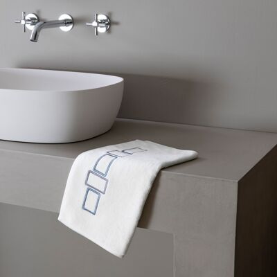 Frette Bold Bicolor Embroidery Asciugamano Ospite Rainy Sky/Grey Asciugamano Ospite Frette Bold Bicolor Embroidery Asciugamano Ospite Rainy Sky/Grey Asciugamano Ospite