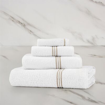Frette Triplo Bourdon Telo Doccia Bianco/Savage Beige Telo Doccia Frette Triplo Bourdon Telo Doccia Bianco/Savage Beige Telo Doccia