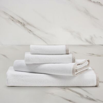 Frette Light Terry and Linen Crepe Asciugamano Bianco Naturale Asciugamano Frette Light Terry and Linen Crepe Asciugamano Bianco Naturale Asciugamano