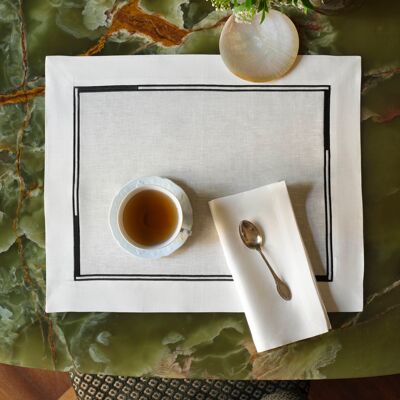 Frette Edgeline Set da tavola White/Blue Taglia Unica Frette Edgeline Set da tavola White/Blue Taglia Unica