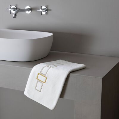 Frette Bold Bicolor Embroidery Asciugamano Ospite Savage Beige/Olive Asciugamano Ospite Frette Bold Bicolor Embroidery Asciugamano Ospite Savage Beige/Olive Asciugamano Ospite
