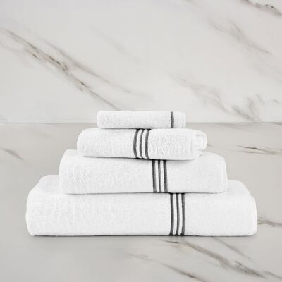 Frette Triplo Bourdon Asciugamano Ospite White/Slate Grey Asciugamano Ospite Frette Triplo Bourdon Asciugamano Ospite White/Slate Grey Asciugamano Ospite