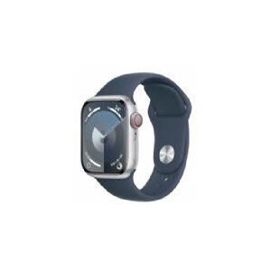 Apple Watch Seriesâ 9 Gps + Cellular 41mm Silver Aluminium Case With Storm Blue Sport Band - M/l - Mrhw3ql/a