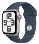 Apple Watch Se Gps + Cellular 40mm Silver Aluminium Case With Storm Blue Sport Band - M/l - Mrgm3ql/a