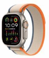 Apple Watch Ultra 2 Gps + Cellular, 49mm Titanium Case With Orange/beige Trail Loop - S/m - Mrf13ty/a