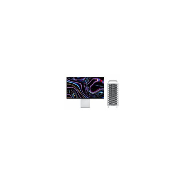 mac pro versione tower - chip apple m2 ultra con cpu 24-core, gpu 60-core, neural engine 32-core - ram 128gb di memoria unificata - hd ssd 1tb - telaio in acciaio inossidabile con ruote - magic mouse - magic keyboard con touch id e tastierino numerico - i