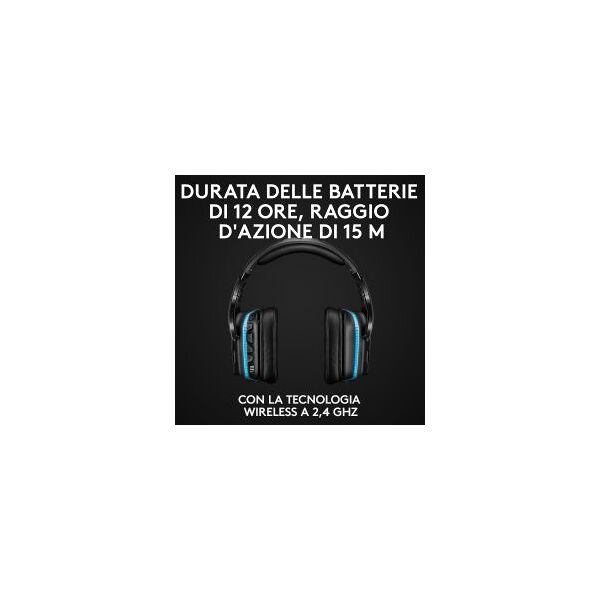 g logitech g935 cuffie gaming rgb wireless, audio surround 7.1, cuffie dts: x 2.0, driver pro-g 50 Â€žmm, 2.4 ghz wireless, microfono flip-to-mute, tasti g, pc/mac/xbox one/ps4/nintendo, nero