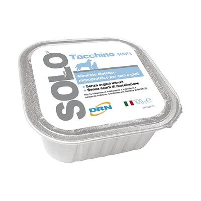 DRN Solo Tacchino - Cibo per Cani e Gatti - Monoproteico, Tacchino Naturale - 100g DRN Solo Tacchino - Cibo per Cani e Gatti - Monoproteico, Tacchino Naturale - 100g
