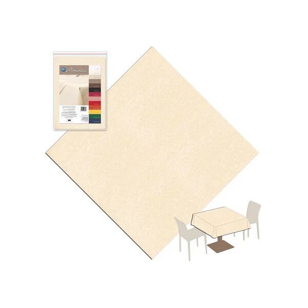 tovaglia 150x150 in poliestere lavabile packservice monolin beige 12 pezzi