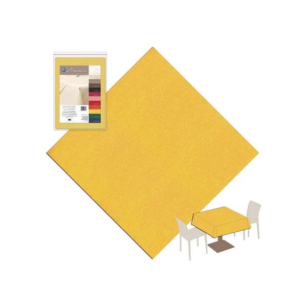 tovaglia 150x150 in poliestere lavabile packservice monolin giallo 12 pezzi