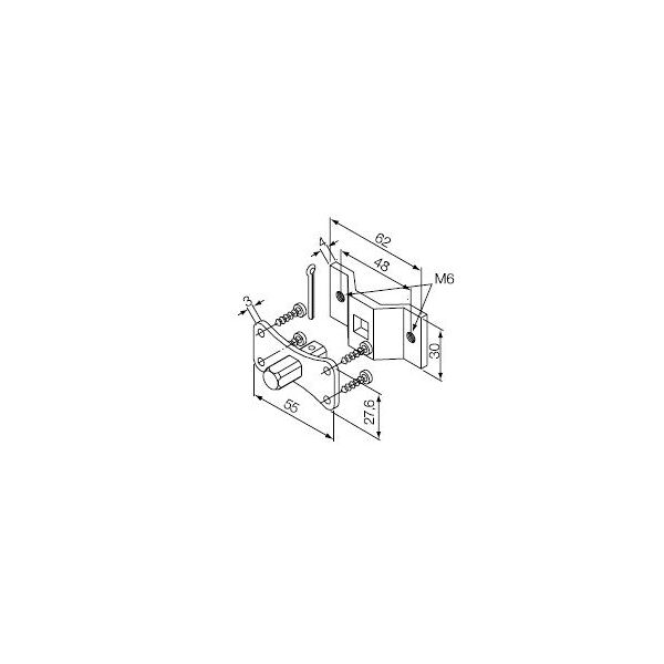 nice perno quadro 10 mm - staffa con fori m6  525.10012/m6ax