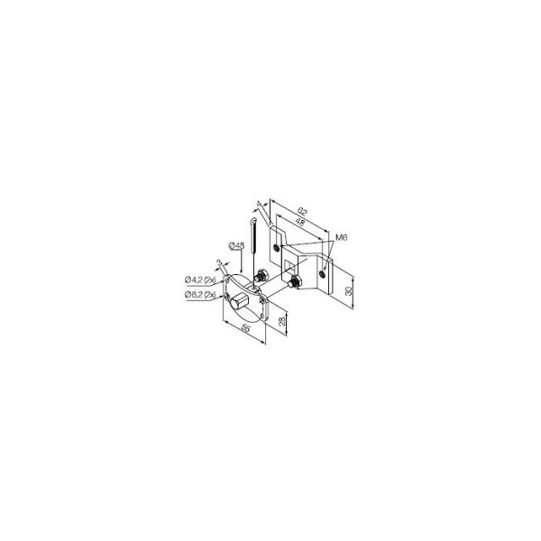 nice perno quadro 10 mm - staffa con fori m6  525.10017/m6