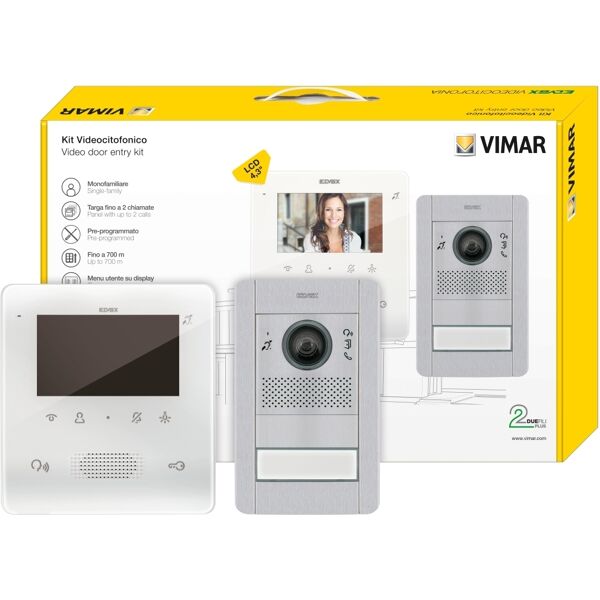 vimar kit videocitofonico mono famigliare 4,3in tab+41005  k7559g.01