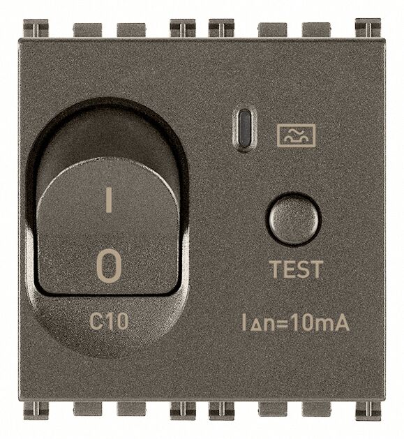 Vimar Interruttore Mtdiff. 1P+N C10 10Ma Metal  19411.10.M