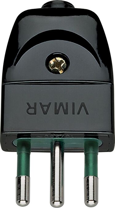 Vimar Spina 2P+T 10A S11 Assiale Nero  00201