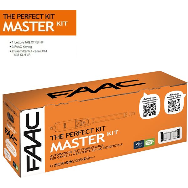 faac kit automazione cancello anta battente  master kit 230v perfect 105910