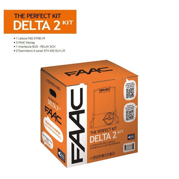 faac kit automazione cancello scorrevole 500kg  delta2 kit 230v perfect 105914 delta 2