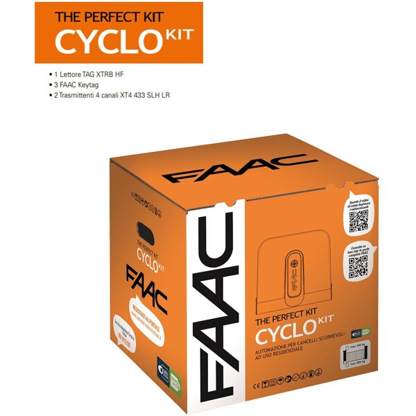 faac kit automazione cancello scorrevole 400kg  cyclo rapid 24v perfect 105916