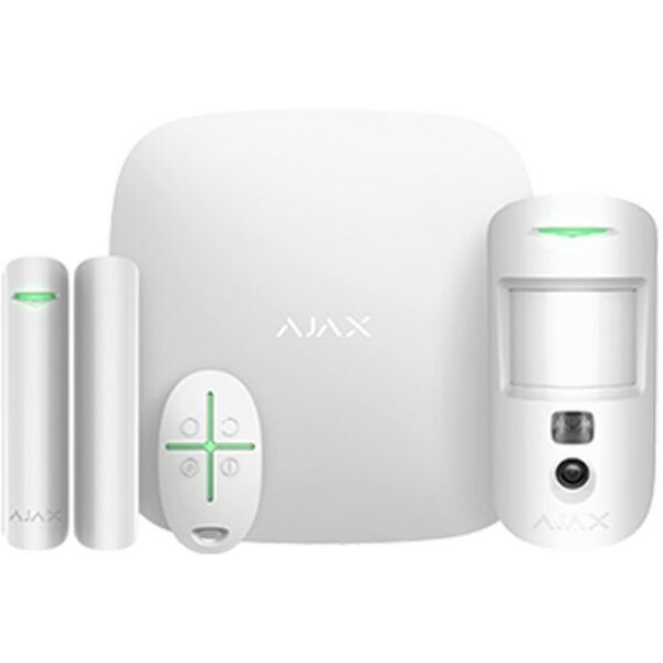 ajax kit sistema di sicurezza bianco  starterkit cam 38172 ajhub2k hub2k allarme