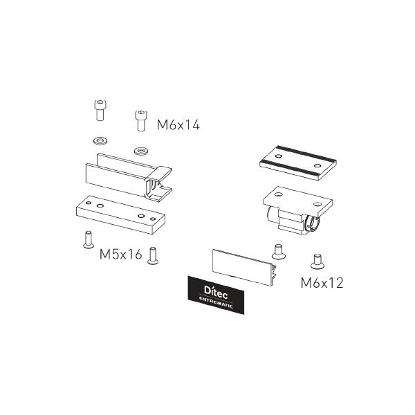 ditec entrematic pattino a pavimento per anta mobile kit da 2 pezzi kasm48  6kasm48b ricambio originale