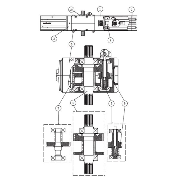 ditec entrematic gruppo albero primario per box 3 30 4 40 3h  6boxap nc6boxap ricambio