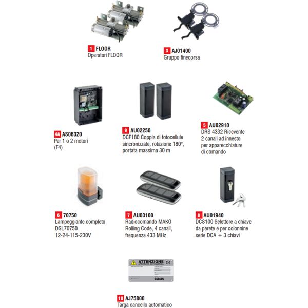 gibidi kit automazione automatismo cancelli anta battente floor 884 no cassetta  k885/bf sistema interrato