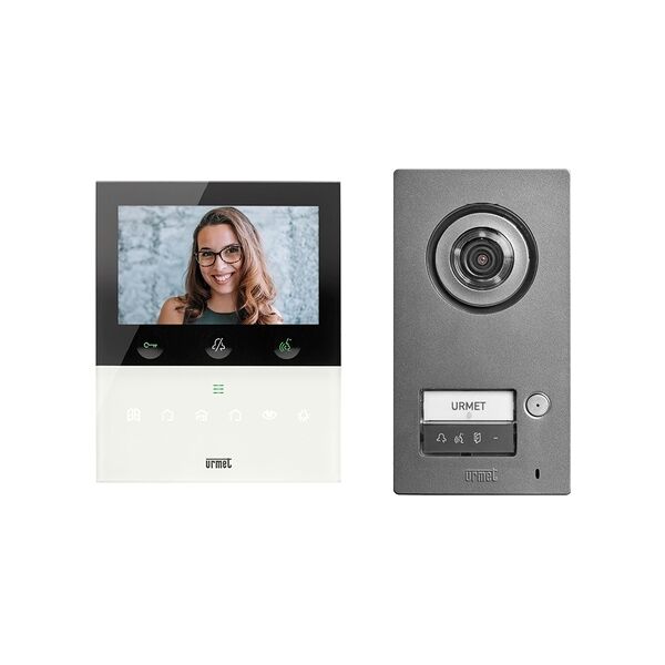 urmet kit monofamiliare video pulsantiera mikra2 videocitofono vivavoce wi-fi vog5w bianco, sistema 2voice  1784/716