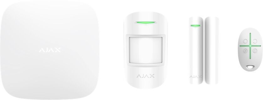 ajax kit sistema di sicurezza bianco  starterkit 4g 51174 ajhubk4g hubk4g allarme