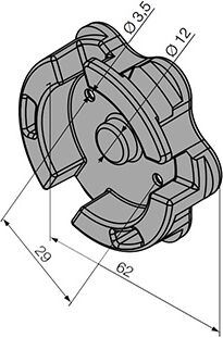 nice adattatore universale compatibile con supporti per testa a stella  523.00000